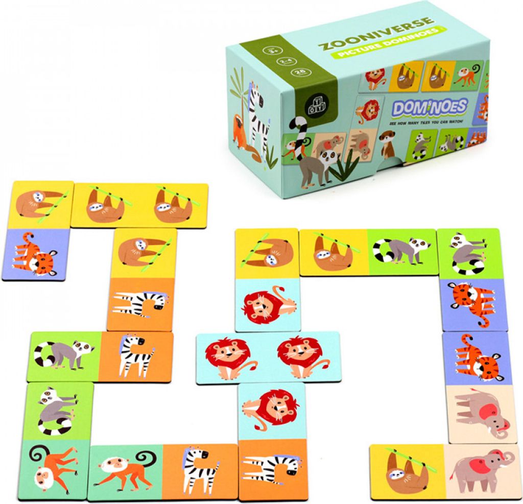 Domino-Set für Kinder – Zootiere Zoo
