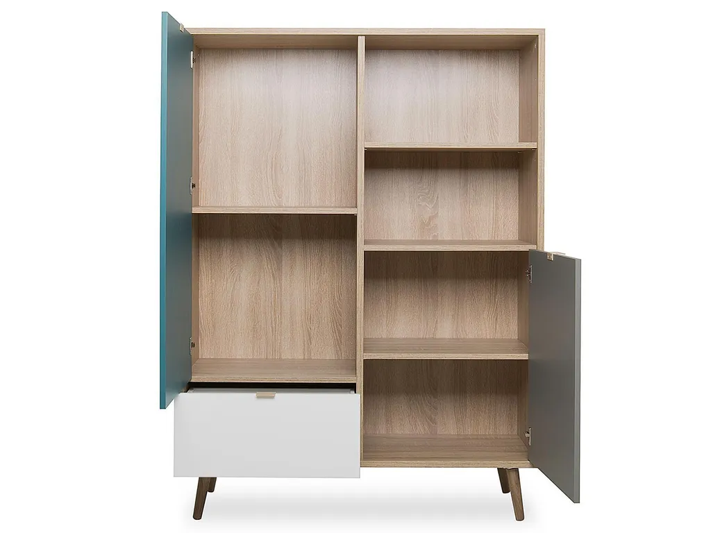 Highboard Visby finition bois Sonoma - Buffet haut robuste 103 cm - 5