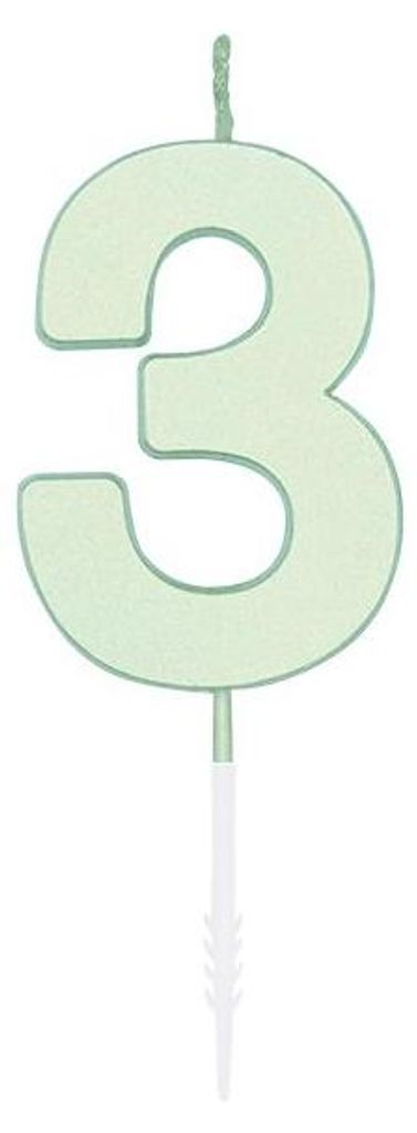 Zahlenkerze Kuchenkerze 4,5cm grün 3