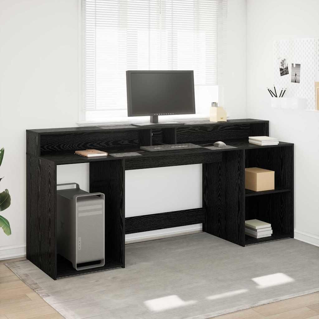 Maison Exclusive - Schreibtisch Schwarze Eiche 200 x 55 x 91 cm Holzwerkstoff