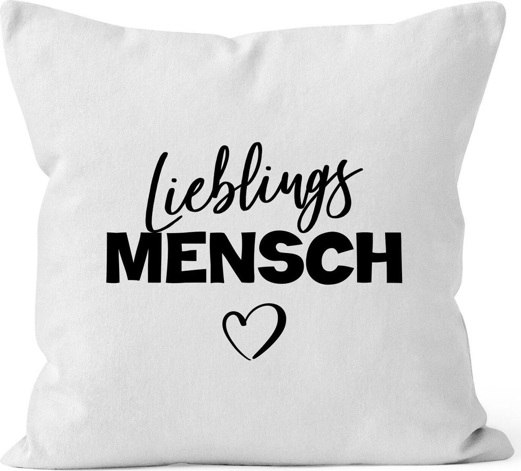 Kissen-Bezug Lieblings-Mensch Motiv Kissen-Hülle Deko-Kissen Geschenk MoonWorks weiß unisize