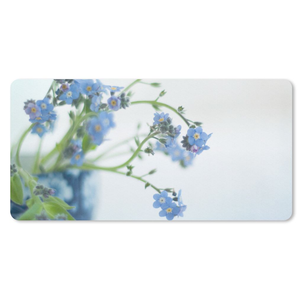MuchoWow Schreibtischunterlage Vergissmeinnicht in einer Vase 80x40 cm - XXL Mauspad - Gaming Mauspad