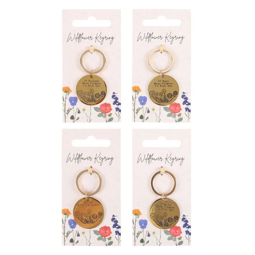 Porte-clés fleurs sauvages Something Different SD5474 pack de 24 doré - 3