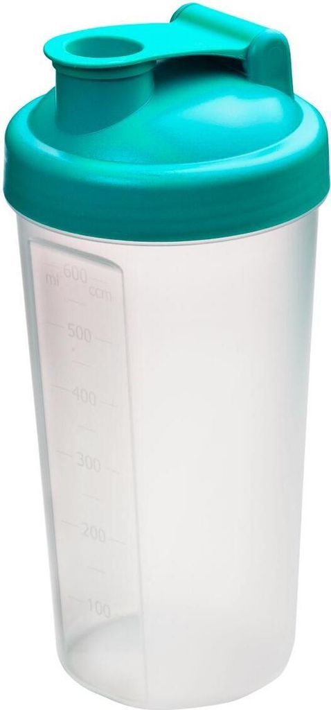 Shaker 600 ml "Protein" - Gym Shaker für Eiweiß- & Sportgetränke - inkl. herausnehmbarem Sieb & praktischer Skala - einfach zu reinigen - teal...