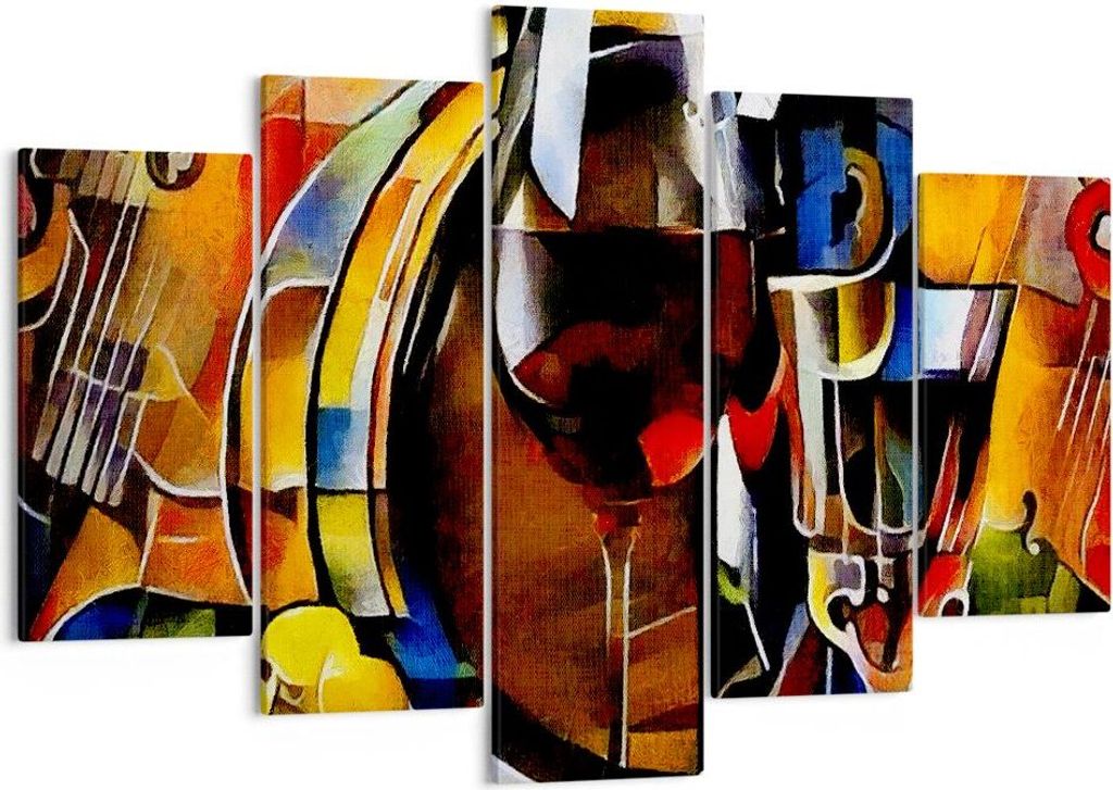 Bild auf Leinwand - Leinwandbild - Wein Abstraktion - 150x100cm - Wand Bild - Wanddeko - Leinwanddruck - Bilder - Kunstdruck - Wanddekoration - Lei...