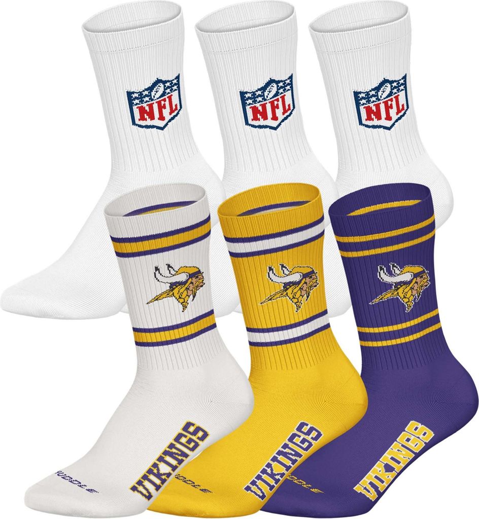NFL Uni Socken, 6er Pack - NFL Teams, 6Pack Crew Socks, Produktbild 