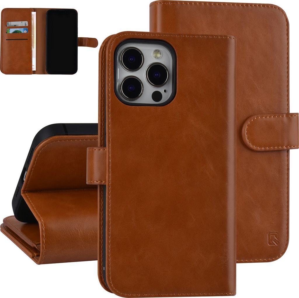 UNIQ Accessory Book type case iPhone 13 Pro Max - Card holder - Magnetic closure - Brown