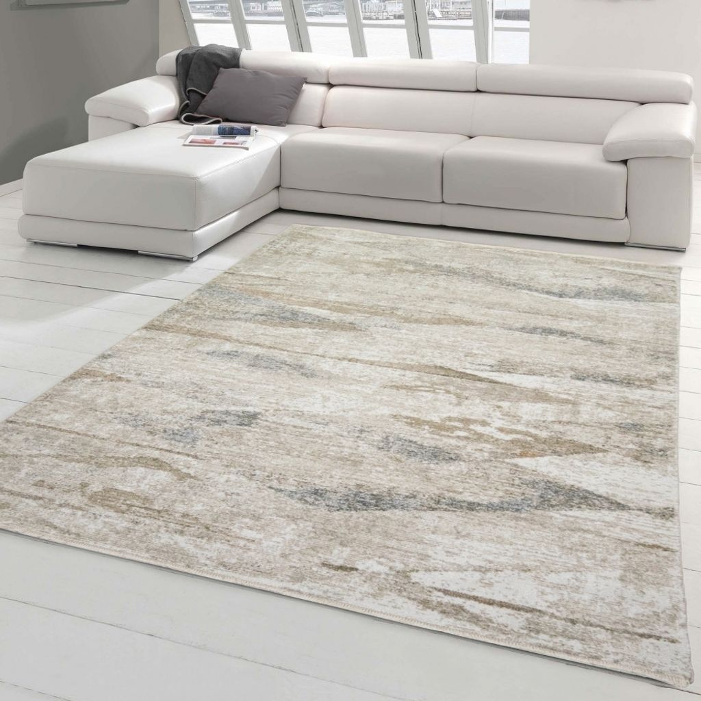 Landhaus Teppich mit abstraktem Rautendesign in braun Größe - 160 x 230 cm