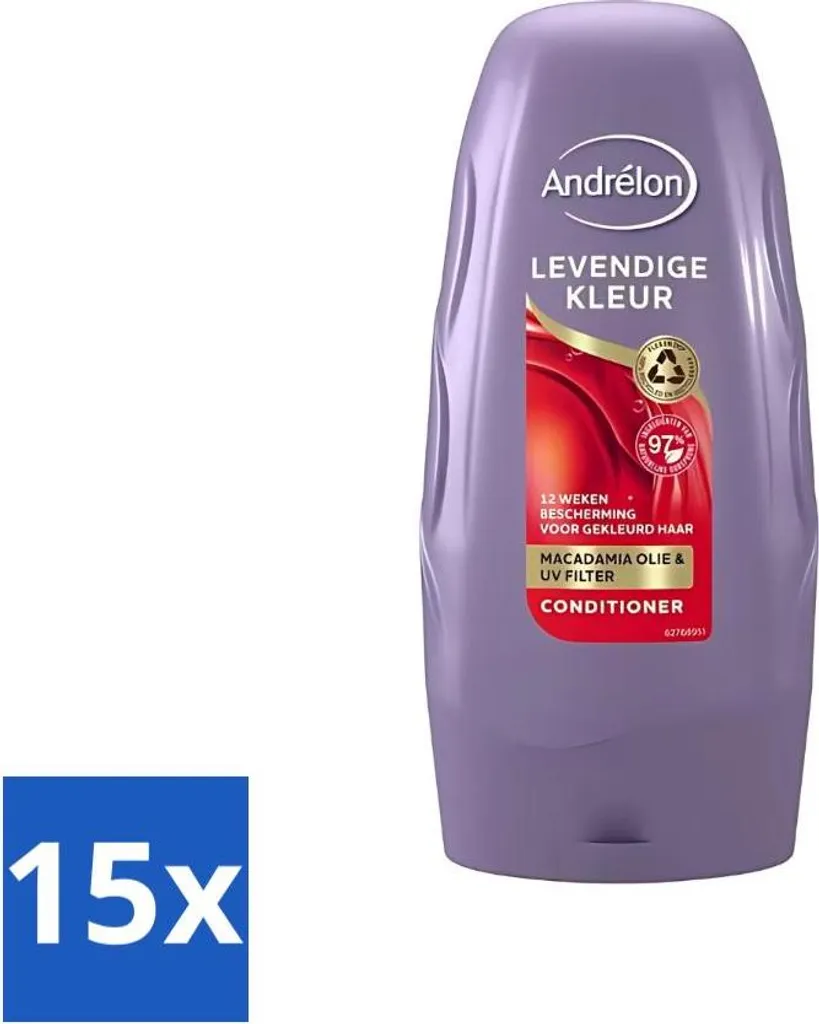 Stock 15x Andrélon Balsamo Vibrant Color 250ml - Brillantezza Duratura