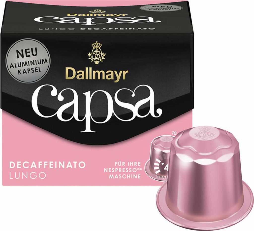 Dallmayr Lungo Decaffeinato, Kávová kapsle, Lungo, Černá, Obrázek produktu 