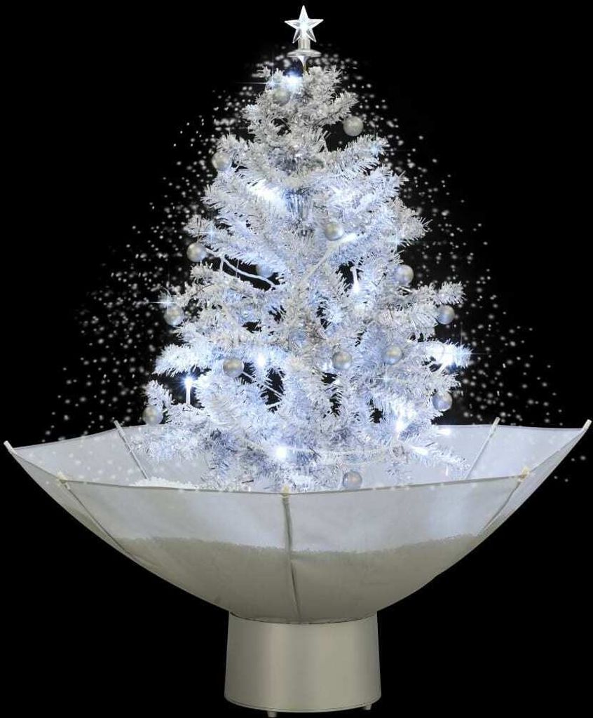 "Winter Sale" Künstliche Weihnachtsbäume - Weiß Schneiender Weihnachtsbaum mit Schirmfuß Weiß 75cm DE7793097