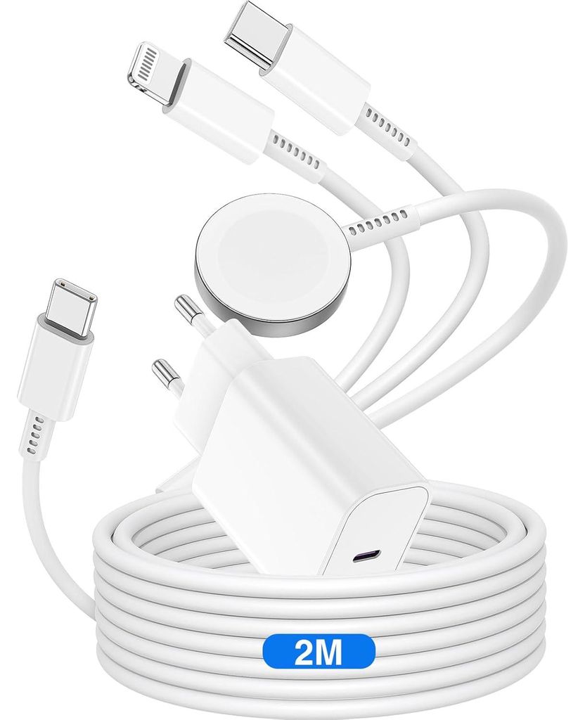 Ladekabel für Apple Watch, Apple Watch Ladegerät, Ladegerät Wireless Kabellos Magnetisch Induktion USB Typ C, 20W Schnellladegerät