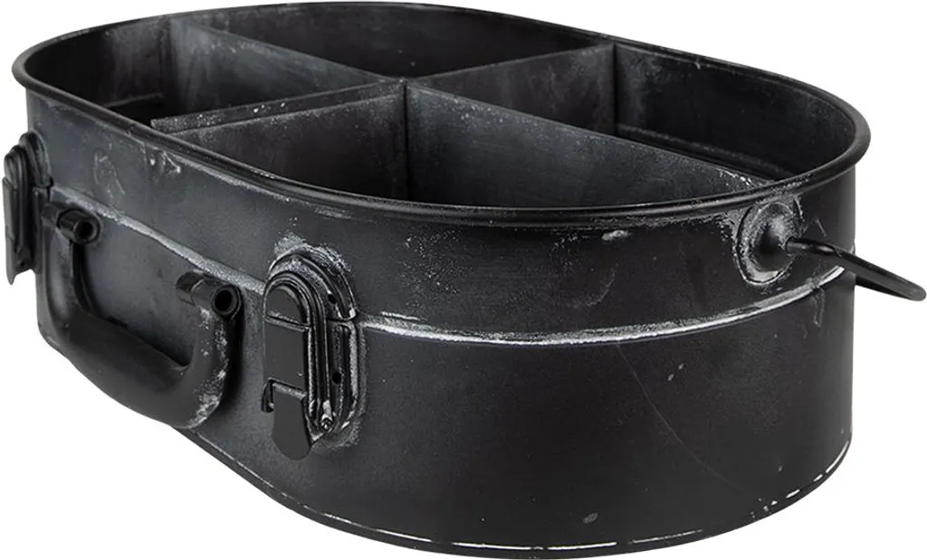 Vassoio Clayre & Eef 4 scomparti 41x26x11 cm Ferro nero - 2