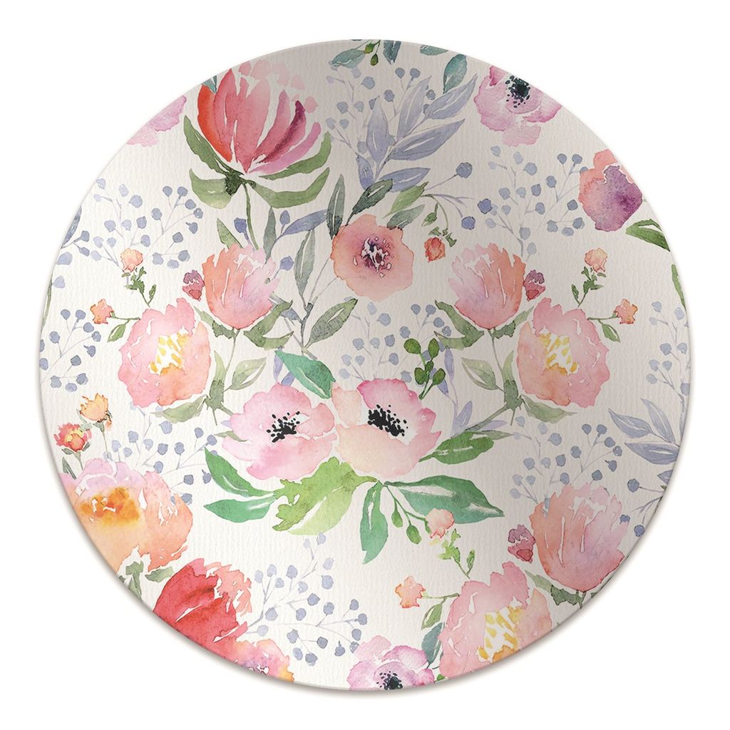 Rundmatte - Stuhlunterlage Bürostuhlunterlage - Rund Ø 100 cm - Bodenmatte - Fußmatte - Pastellblumen