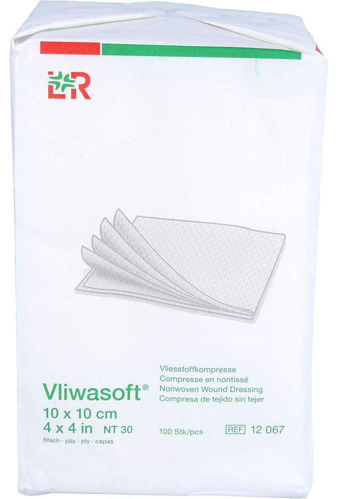 Vliwasoft Vlieskompresse unsteril 10x10, 100 St KOM Produktbild 
