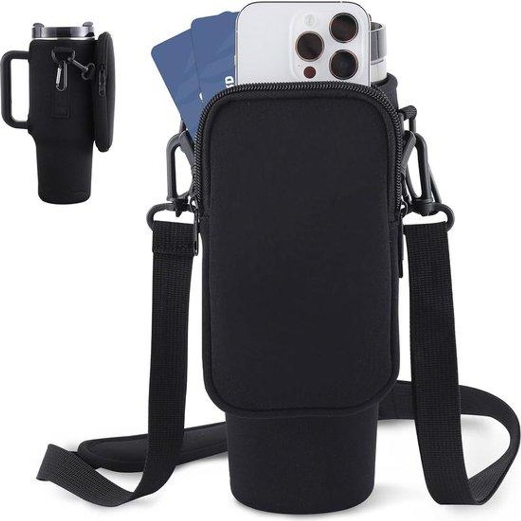 Wassersflaschenhalter 100ml schwarz für Wandern, Laufen, Fahrrad