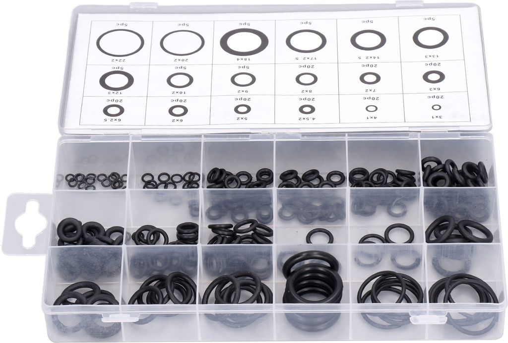 225PCS O-Ring-Sortiment Gummidichtungen Multifunktionale verschleißfeste Unterlegscheiben Kit
