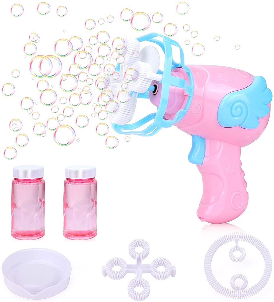 Bubble Gun Seifenblasenpistole LED/Sound Seifenblasenmaschine Pistole DE 