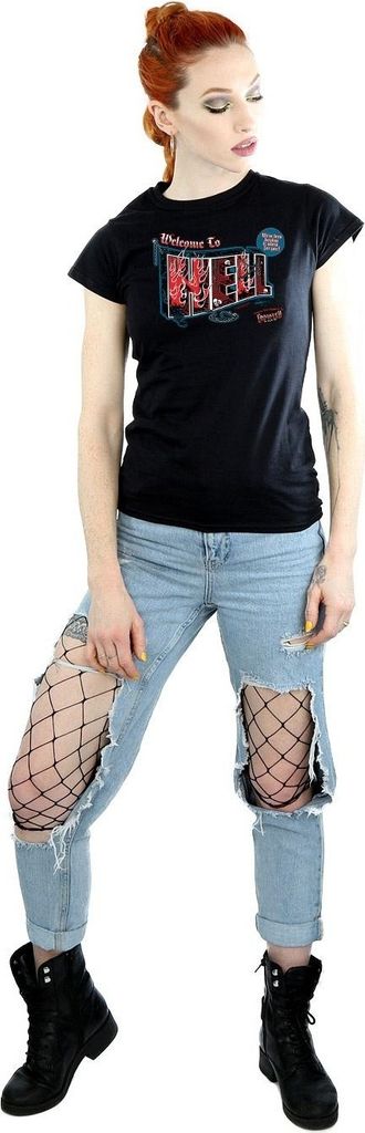 Supernatural - "Welcome To Hell" T-Shirt für Damen BI40609 (S) (Weiß)