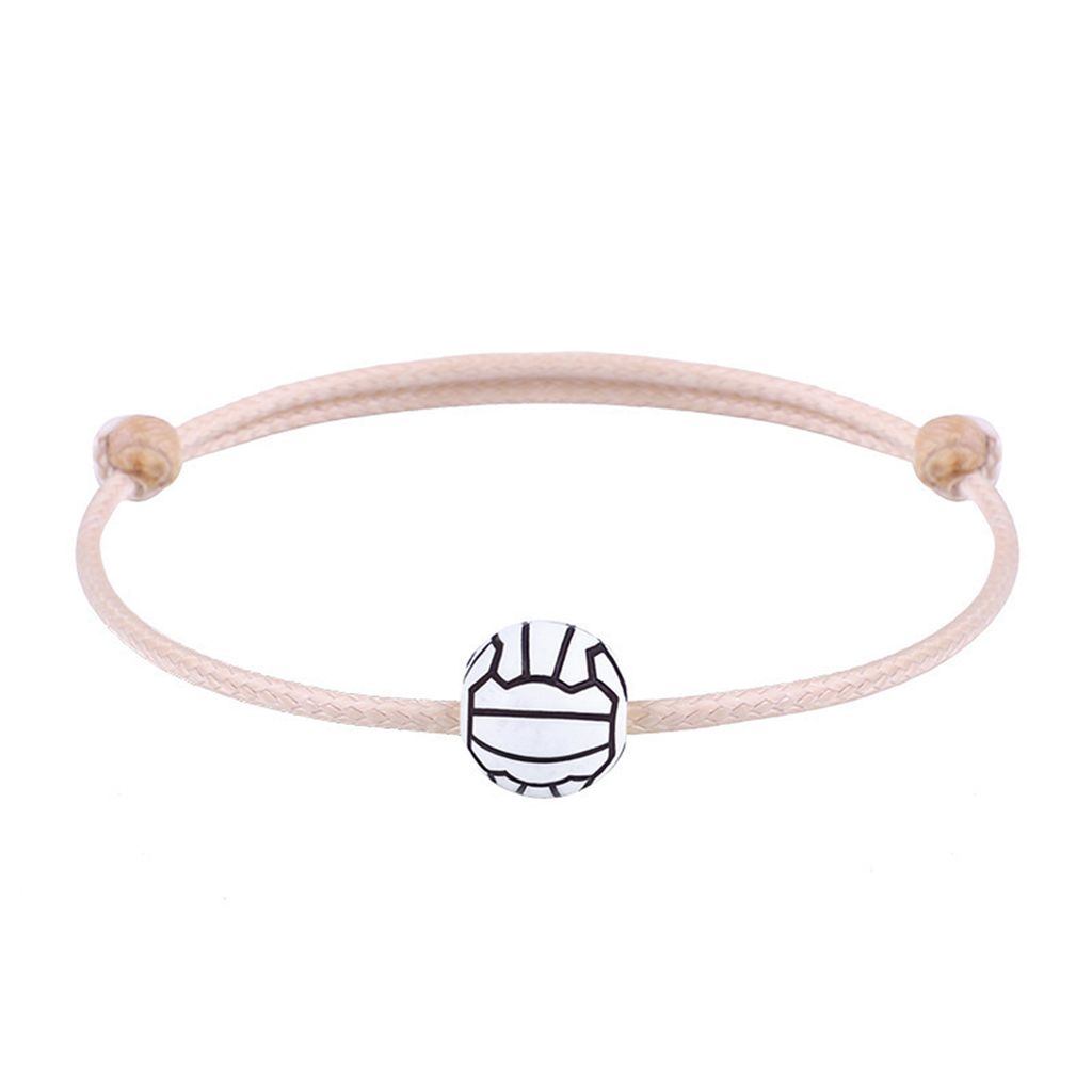 Sprots-Armband, Baseball, geflochten, Uni, handgefertigtes Perlenarmband, Armband für den täglichen Gebrauch-F