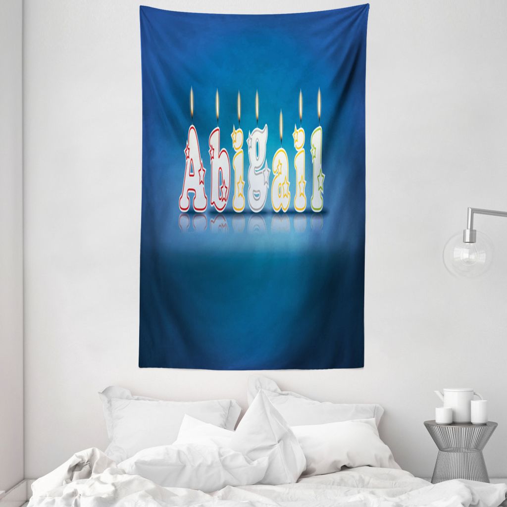 ABAKUHAUS Abigail Wandteppich und Tagesdecke, Alphabet Kuchen Topping aus Weiches Mikrofaser Stoff Waschbar ohne Verblassen Digitaldruck, 140 x 230...