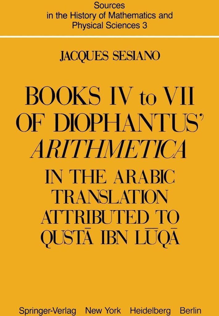Books IV to VII of Diophantus' Arithmetica