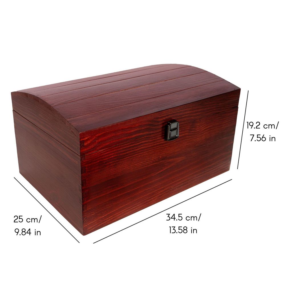 Creative Deco XXL Große Rot Holztruhe Holzkiste mit Deckel