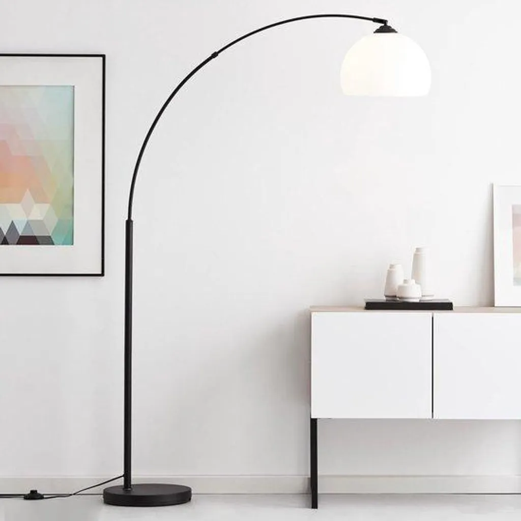 Lampadaire arc pour petits espaces réglable sans reflets avec pied stable