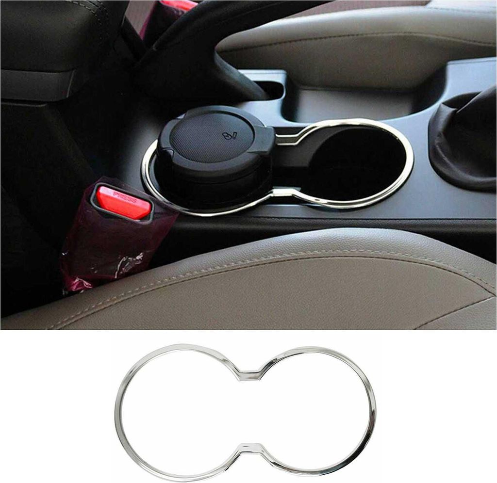 Getränkehalter Rahmen Cupholder für Hyundai ix35 2010-2015 Edelstahl Chrom 1tlg