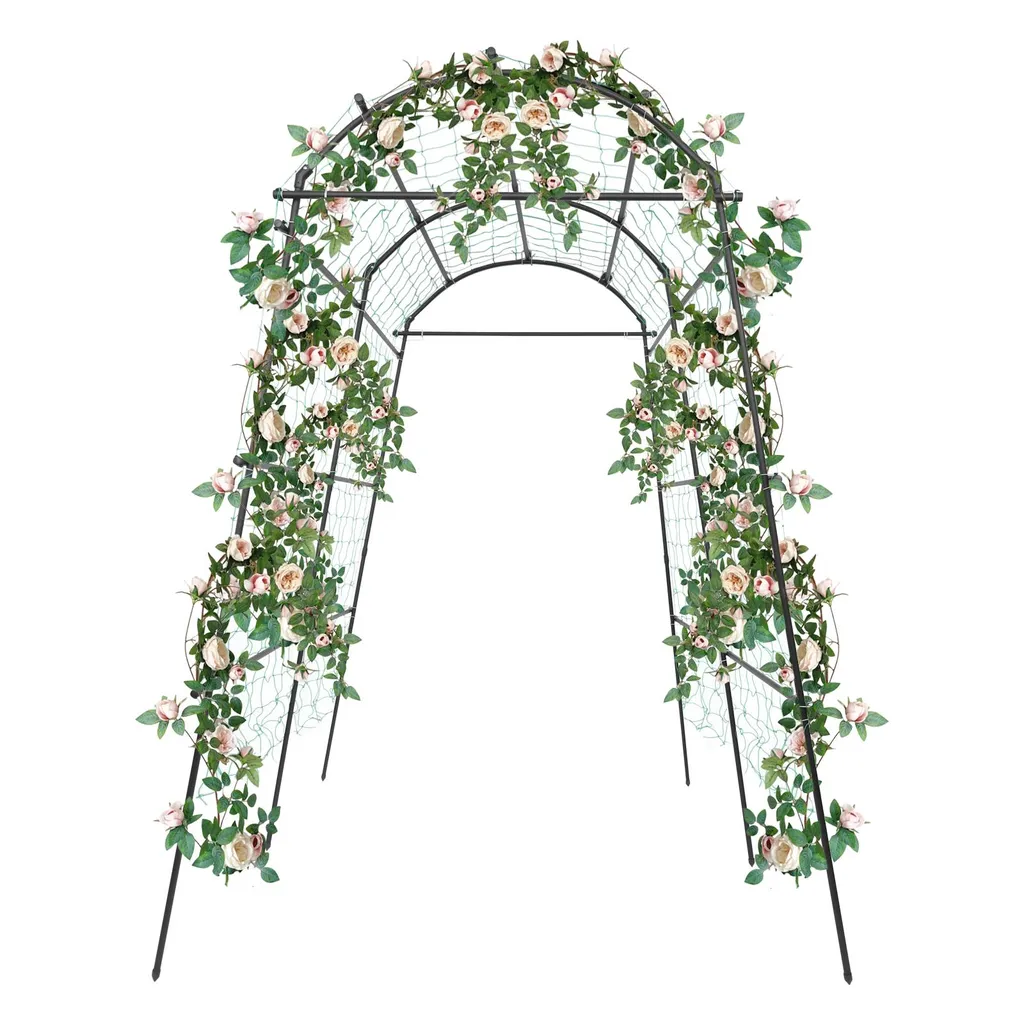 Arche de Jardin Anti-Affaissement pour Plantes avec Treillis et Filet