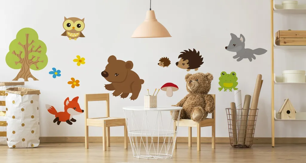 Adesivo Murale Bosco Incantato XXL - Set Decorativo per Bambini