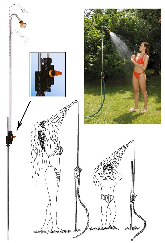 Doccia da Giardino in Alluminio 217cm con Rubinetto Agrati Immagine del prodotto 