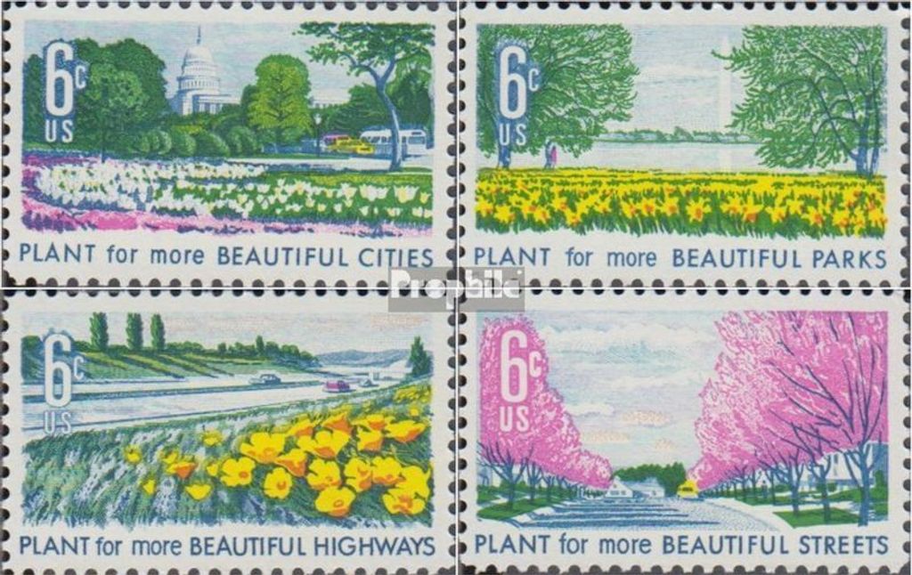 Briefmarken USA 1969 Mi 975-978 (kompl.Ausg.) postfrisch Verschönerung Amerikas