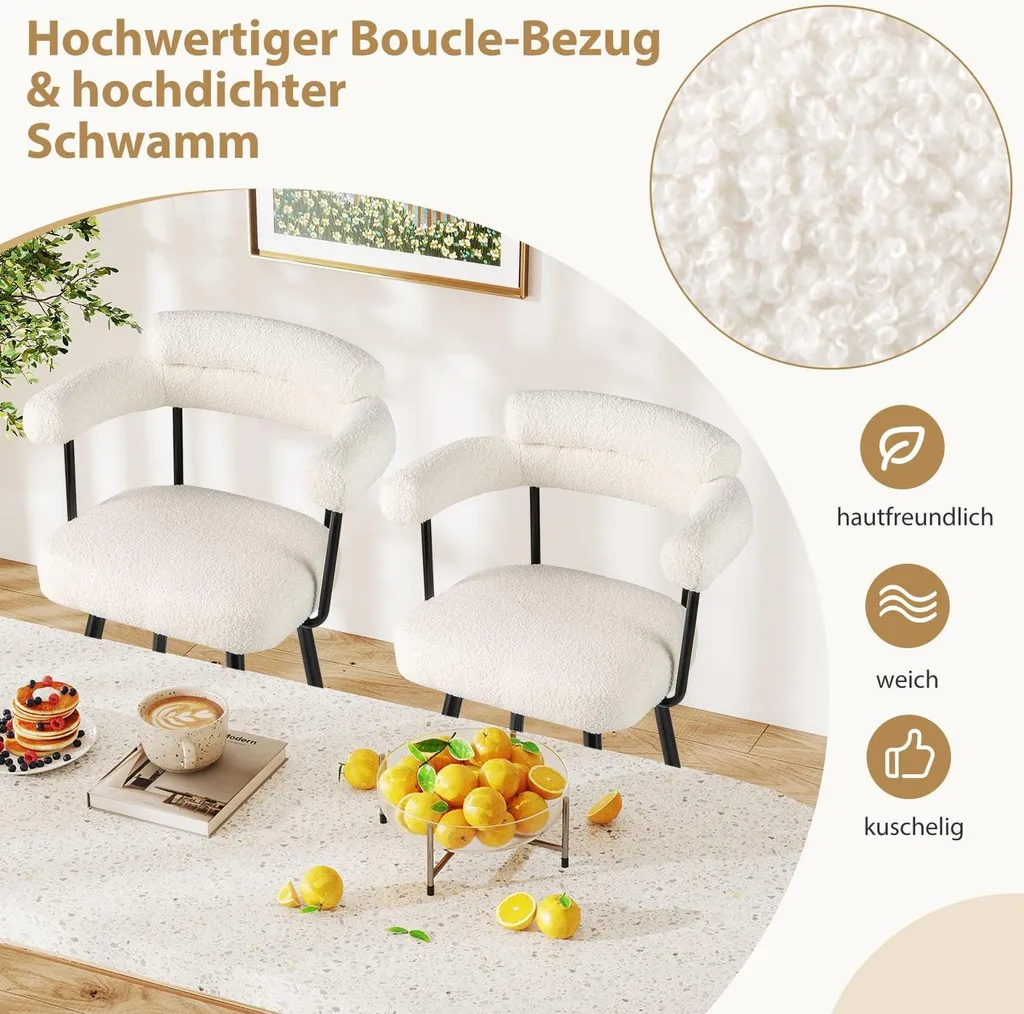 Tabourets de bar pivotants blancs Lot de 2 pour optimiser les petits espaces - 3