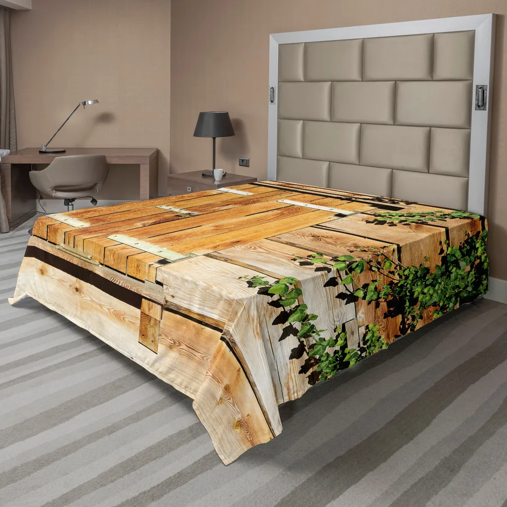 Drap de lit décoratif été pour ambiance maison ancienne et nature 1 pce