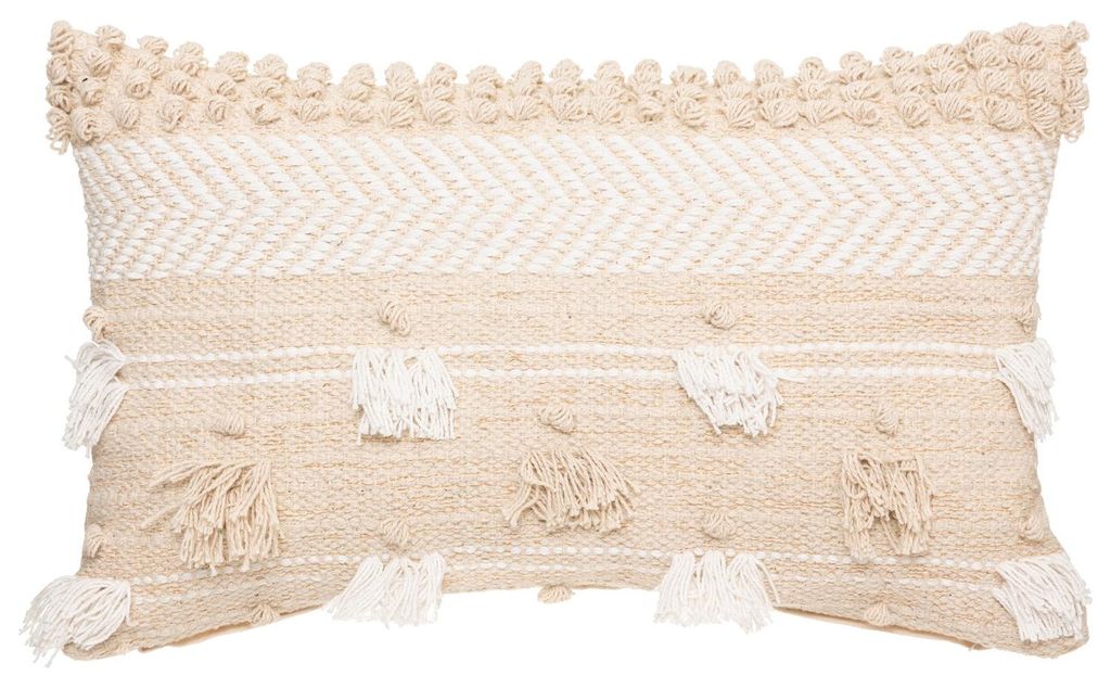 Dekokissen Cot Sand, Baumwolle, Boho, 30 x 50 cm