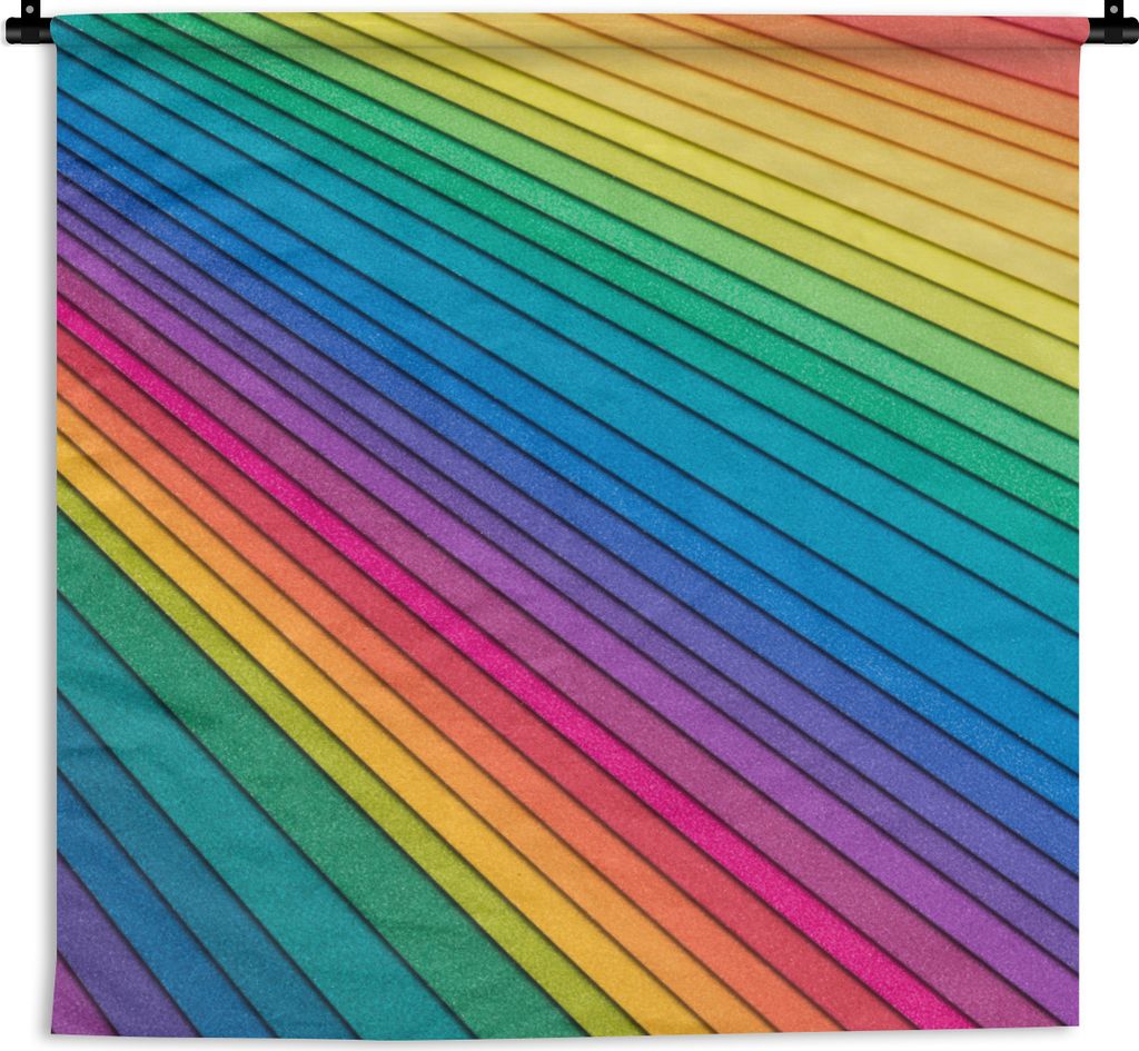 MuchoWow Wandteppich Wandbehang Regenbogenfarbenes Papier 90x90 cm Tapisserie Dekoration Wandtuch - Wandaufhänger