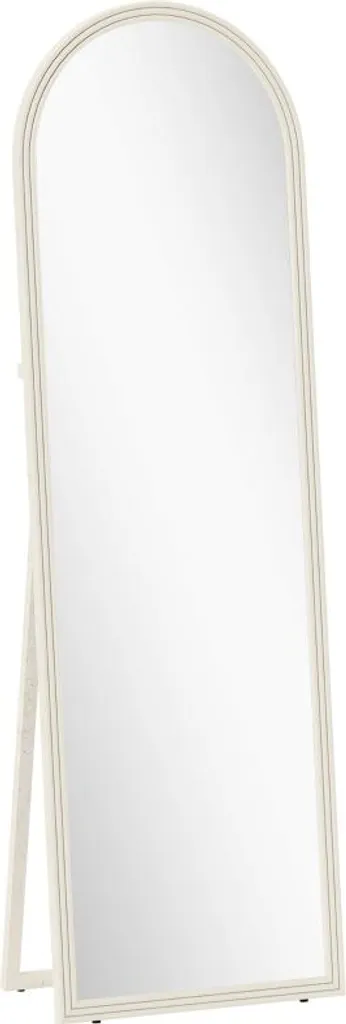 Miroir autoportant cadre bombé blanc 50x160 cm pour entrée et dressing