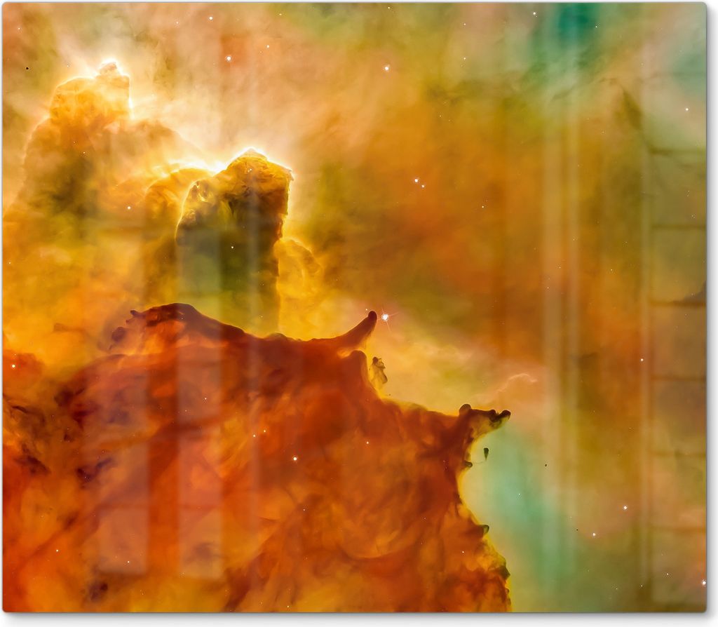 DEQORI Herdabdeckplatte Glas 1-tlg 'Kosmischer Farbzauber' Abdeckplatte Küche Glaskeramikkochfeld Herd