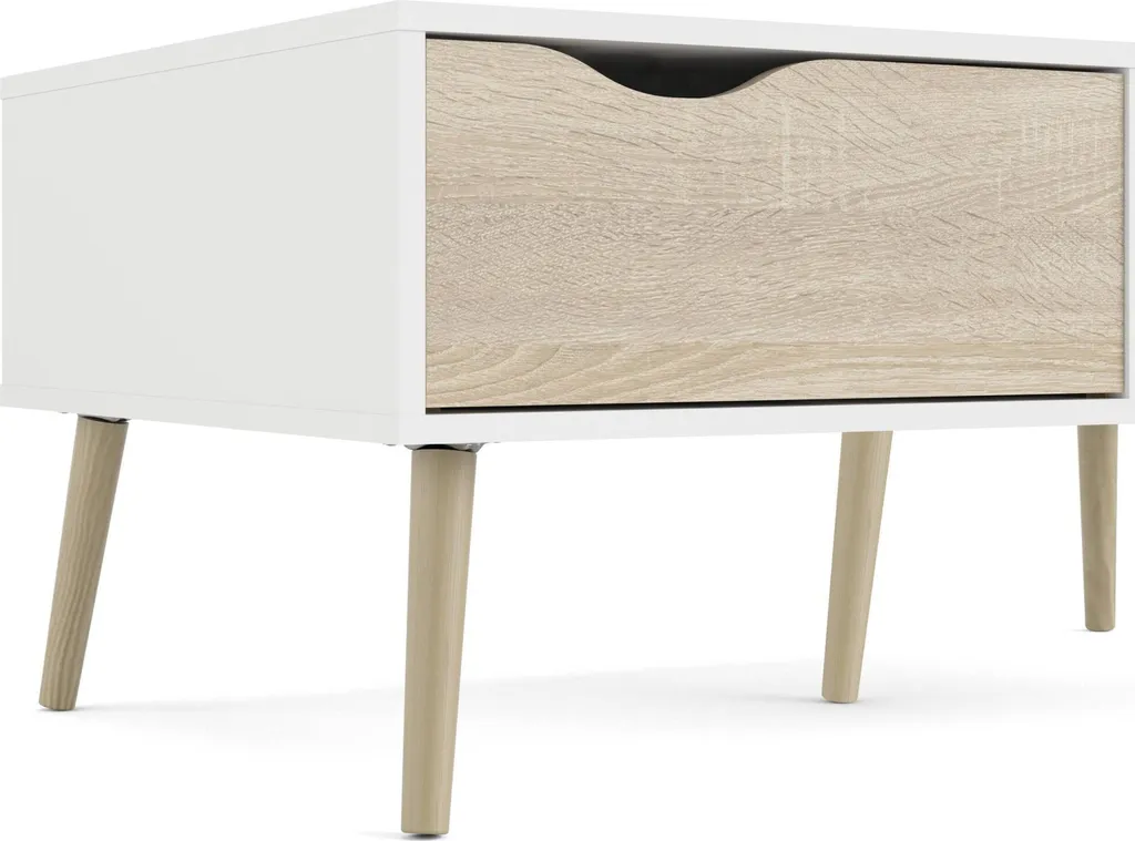 Tavolino da Salotto OSLO Bianco / Rovere | Tavolo TV Salvaspazio - 7