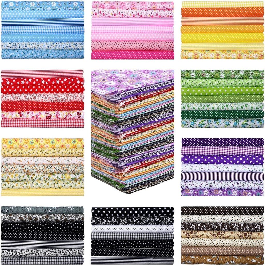 70 pièces de tissu de coton Quilt 25x25cm Imprimé, Tissu Image du produit 
