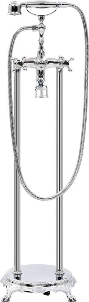 vidaXL Freistehende Badewannenarmatur Edelstahl 99,5 cm Silbern