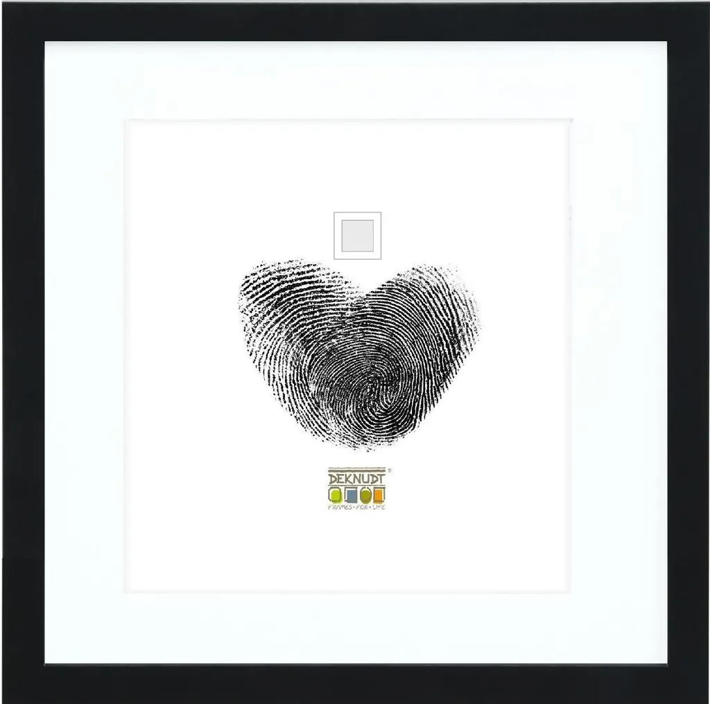 Deknudt S66KF2 Cadre Photo Noir avec Passe-partout Blanc 50x50 cm