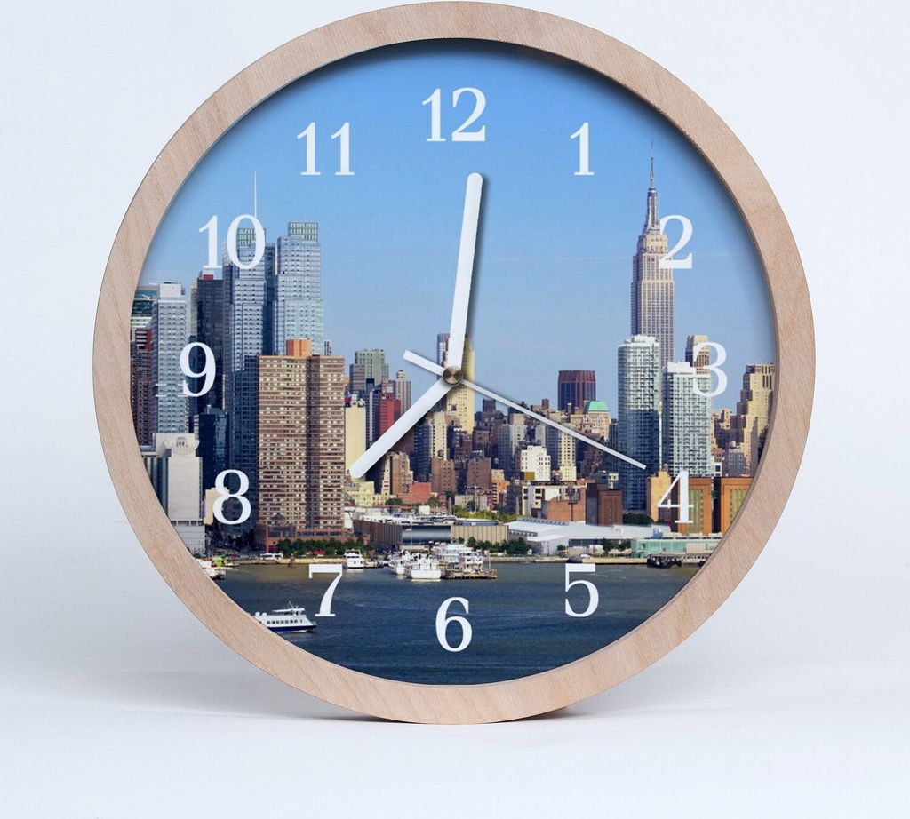 Holzuhr 30fi cm wanduhr - Stadtgebäude