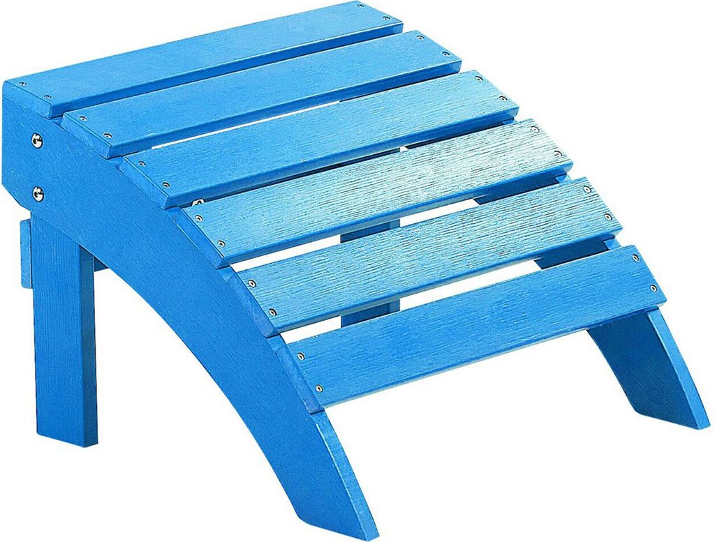 BELIANI Fußhocker für Gartenstuhl Blau Kunstholz Muskoka Adirondack Stil Balkon Terrasse Outdoor Garten Zubehör Möbel