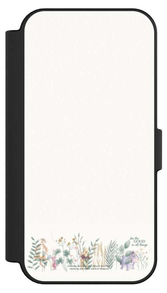 NIVOCASE Klapphülle für Apple iPhone 16 Handyhülle aus Kunst Leder NIVOflip schwarz Disney Winnie Puuh Eukalyptus