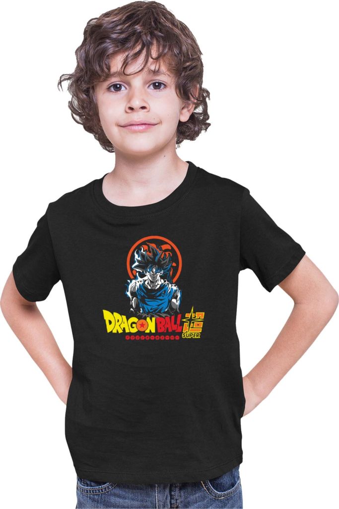 Kinder T-Shirt Dragon Anime Manga Ball Z Goku Super Blue 01, 9-11 Jahr - 140 / Schwarz