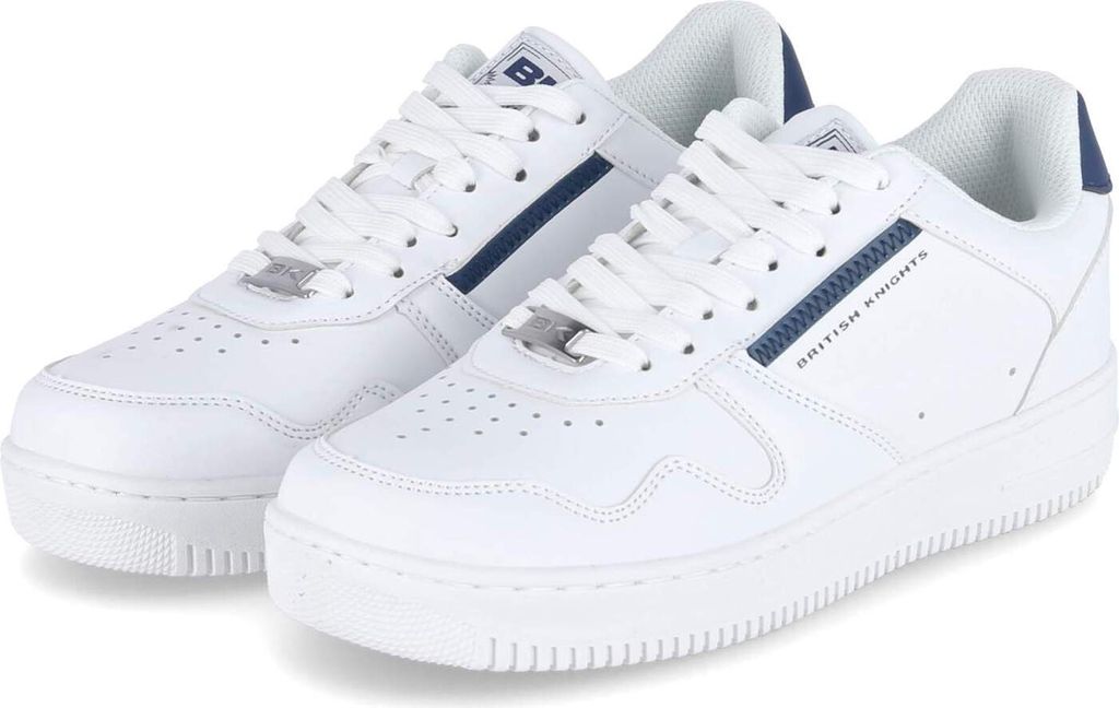 British Knights Damen Low Sneaker JUNE Weiß Blau Kunstleder Größe: 38
