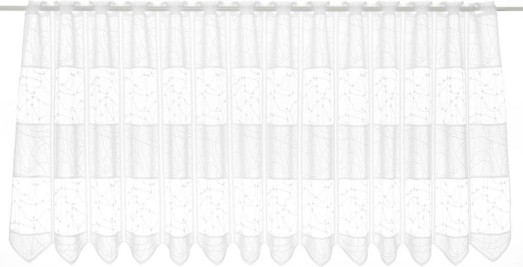 Gardinen Kranzusch Scheibengardine Jacquard verschlungen Linien 60x125 cm H/B weiß Bistrogardine Vorhang Küche 1er Pack