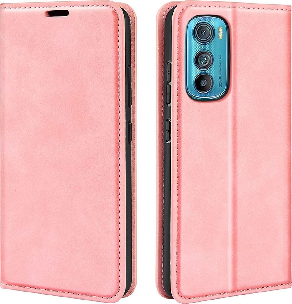 Mobigear Retro Slim Motorola Edge 30 Hülle Klapphülle Geldbörse - Pink